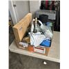 Image 1 : TRAY OF BETTER BOAT ITEMS INCLUDING 7500 LBS CARBON STEEL TRAILER HITCH 2" BALL MOUNT, DECK BRUSH, B