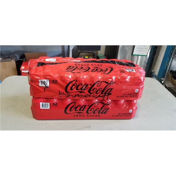 2 FLATS OF 32 CANS COCA-COLA ZERO SUGAR -  MAY BE MISSING SOME