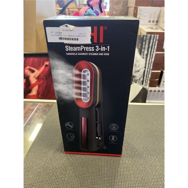 CHI STEAMPRESS 3-IN-1 HANDHELD FABRIC IRON AND STEAMER - TESTED WORKING, RETAIL $109