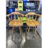 Image 1 : 2 WOODEN SWIVEL BARSTOOLS
