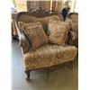 Image 2 : OVERSIZED CARVED 3 PIECE SOFA SET - SOFA, LOVE SEAT, AND ARM CHAIR