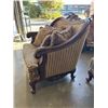 Image 3 : OVERSIZED CARVED 3 PIECE SOFA SET - SOFA, LOVE SEAT, AND ARM CHAIR