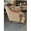 Image 4 : OVERSIZED CARVED 3 PIECE SOFA SET - SOFA, LOVE SEAT, AND ARM CHAIR