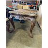 Image 5 : OVERSIZED CARVED COFFEE TABLE AND 2 END TABLE SET W/ STONE TOPS