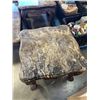 Image 7 : OVERSIZED CARVED COFFEE TABLE AND 2 END TABLE SET W/ STONE TOPS