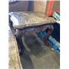 Image 8 : OVERSIZED CARVED COFFEE TABLE AND 2 END TABLE SET W/ STONE TOPS