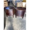 Image 1 : PAIR OF 2 DRAWER OVAL SIDE TABLES