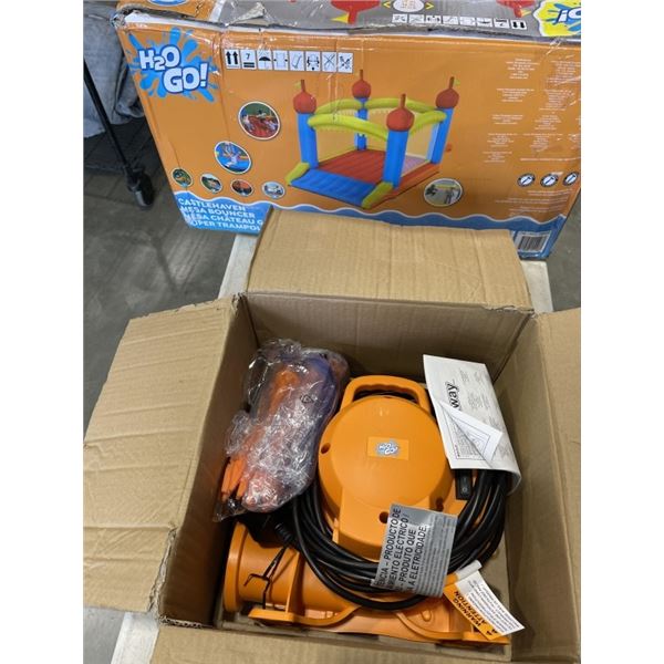 H20 GO CASTLE HAVEN MEGA BOUNCER WITH PUMP - STORE RETURN, UNTESTED