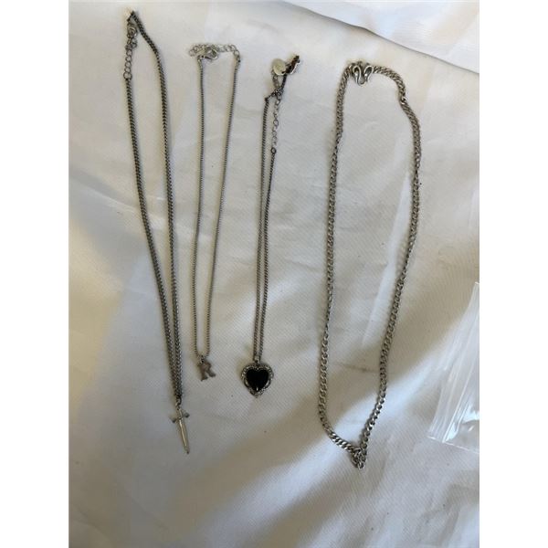 SILVER TONE CHAIN NECKLACES