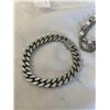 Image 2 : HEAVY SILVER TONE BRACELET AND CHARM BRACELET