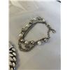 Image 3 : HEAVY SILVER TONE BRACELET AND CHARM BRACELET