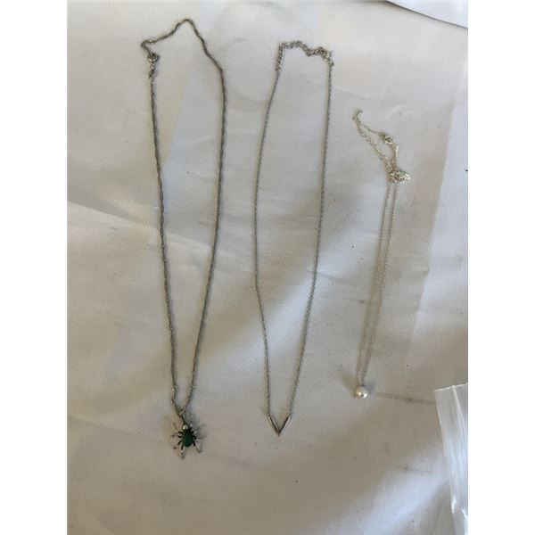 3 - 925 STERLING NECKLACES W/ PENDANTS