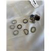 Image 1 : RHINESTONE STRETCH RINGS, PENDANT AND SILVER RING (TESTED)
