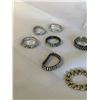 Image 2 : RHINESTONE STRETCH RINGS, PENDANT AND SILVER RING (TESTED)