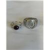 Image 3 : 4 HEAVY SILVER RINGS, TESTED