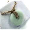 Image 2 : NATURAL JADEITE WITH BRASS CHAIN, RETAIL $60.00