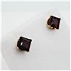 Image 3 : 14KT YELLOW GOLD NATURAL GARNET EARRINGS, RETAIL $400.00. GARNET IS THE BIRTHSTONE FOR JANUARY.