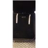 Image 1 : NEW 18K GOLD PLATED 2.5MM PRINCESS CUT SIMULATED DIAMOND (CZ) TASSEL EARRINGS, 1.1" LONG