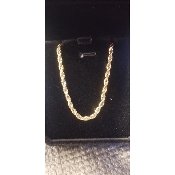 NEW 14K GOLD PLATED 3.0MM TWISTED ROPE NECKLACE - 24" LONG