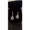 Image 1 : NEW S925 2.0CT EACH PEAR CUT SIMULATED DIAMOND (CZ) HALO DANGLE EARRINGS MOUNTED IN 925 STERLING SIL