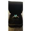 Image 1 : NEW PLATINUM PLATED 1.5CT CUSHION CUT LAB-CREATED AQUAMARINE CHANEL RING, SIZE 7