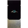 Image 2 : NEW PLATINUM PLATED 1.5CT CUSHION CUT LAB-CREATED AQUAMARINE CHANEL RING, SIZE 7