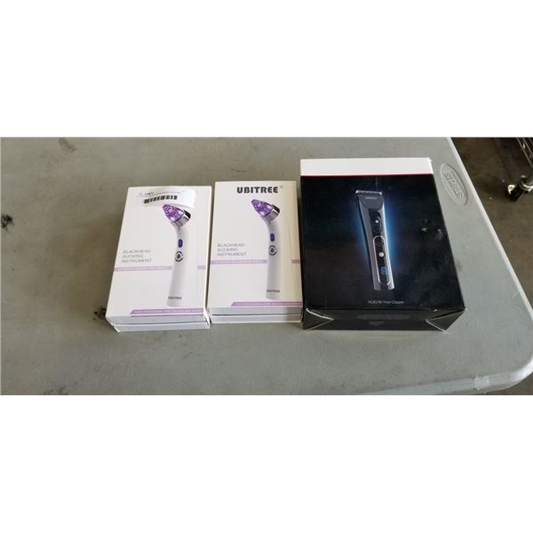 2 UBITREE BLACK HEAD REMOVERS AND HAIR CLIPPER