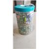 Image 1 : JAR OF GLASS MARBLES