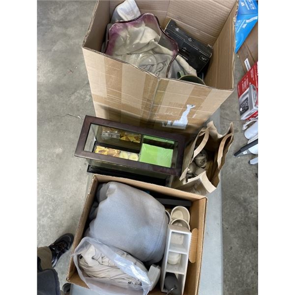 2 BOXES OF ASSORTED HOME GOODS ITEMS - SOME NEW / NEVER USED