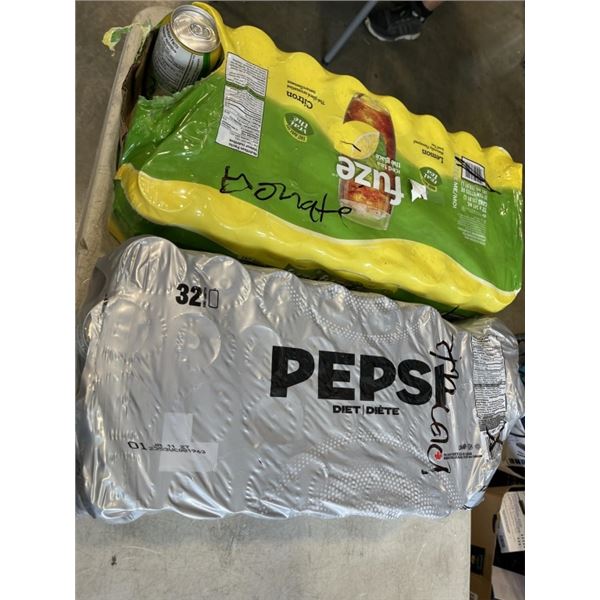2 FLATS OF 32 CANS FUZE ICE TEA AND DIET PEPSI -  MAY BE MISSING SOME