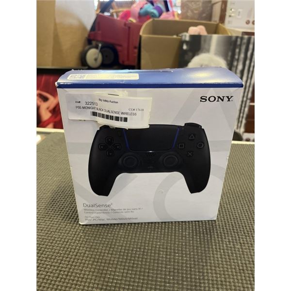 PS5 MIDNIGHT BLACK DUALSENSE WIRELESS CONTROLLER - TESTED WORKING, RETAIL $94