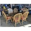 Image 1 : RATTAN GLASSTOP PATIO SET W/ 6 CHAIRS