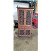 Image 1 : ANTIQUE 4 DOOR CABINET WITH CAST IRON AND GLASS DOORS