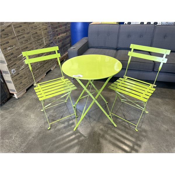 GREEN METAL BISTRO SET