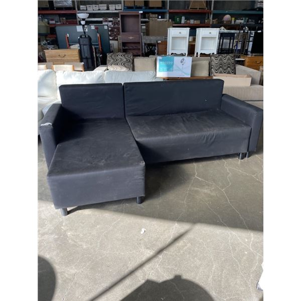 SMALL BLACK SECTIONAL W/ PULLOUT BED