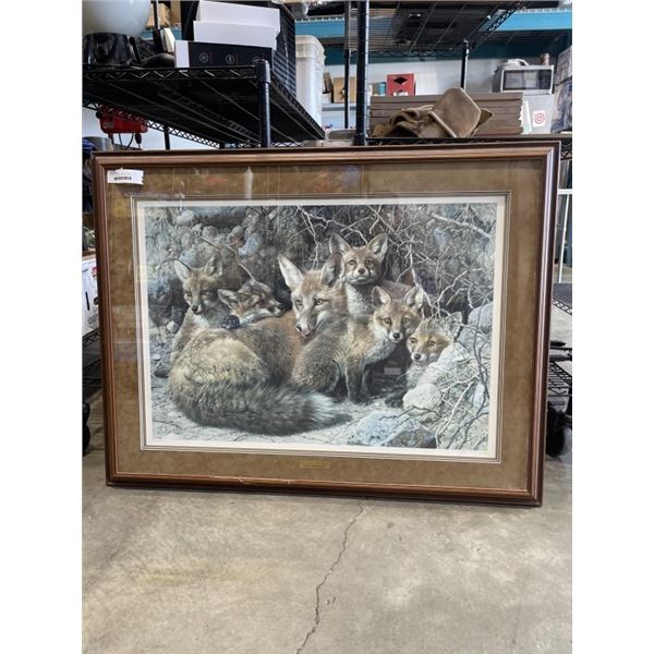 CARL BRENDERS SIGNED "FOX FMAILY" PRINT