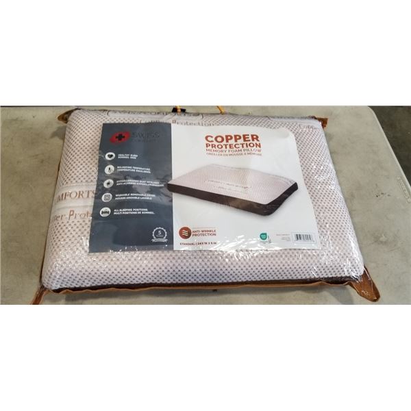 NEW SWISS COMFORTS COPPER PROTECTION MEMORY FOAM PILLOW