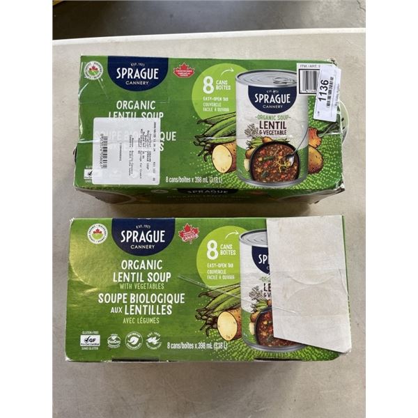 2 NEW CASES LENTIL SOUP -  16 CANS TOTAL