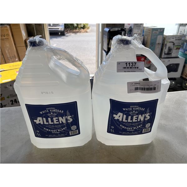2 JUGS ALLENS WHITE VINEGAR - ONE OPENED