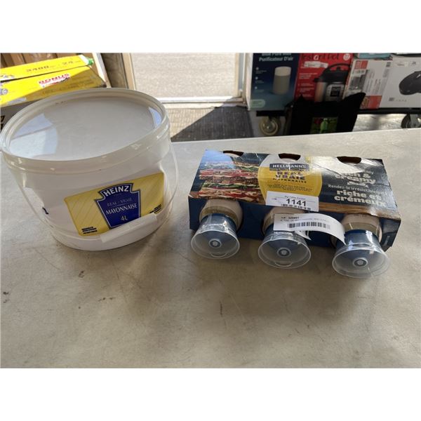 4L PAIL OF MAYONNAISE AND 3 PACK SEALED MAYO SQUEZZE BOTTLES