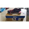 Image 1 : AS NEW EDDIE BAUER KIDS HAVY/RED SANDLES. SIZE 1