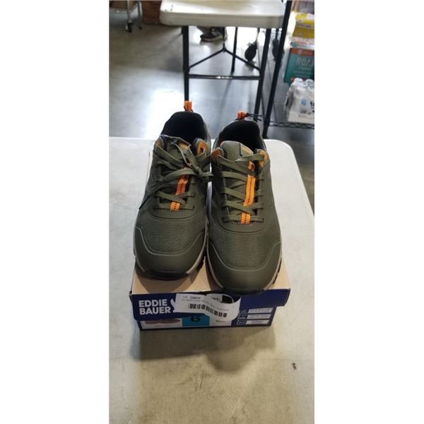 AS NEW EDDIE BAUER GREY RUNNING SHOES. SIZE 6 MENS