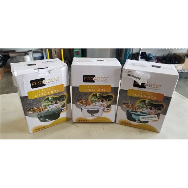 3 FORABEST ELECTRIC LUNCH BOXES