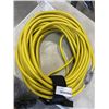 Image 1 : APPROX 100 FOOT HEAVY DUTY LIGHTED YELLOW EXTENSION CORD. 10AWG/3C