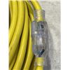 Image 2 : APPROX 100 FOOT HEAVY DUTY LIGHTED YELLOW EXTENSION CORD. 10AWG/3C