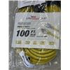 Image 1 : 100 FOOT HEAVY DUTY LIGHTED YELLOW EXTENSION CORD. 12AWG/3C
