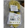 Image 2 : 100 FOOT HEAVY DUTY LIGHTED YELLOW EXTENSION CORD. 12AWG/3C