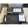 Image 2 : KLIM CHROMA KEYBOARD, AND KLIM BLAZE PRO WIRELESS MOUSE, AND SINGLE CASETTE PLAYER, AND 2 PORTABLE C