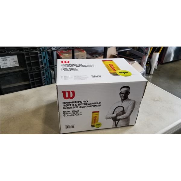 WILSON CHAMPIONSHIP TENNIS BALLS. 12 CANS/ 36 BALLS