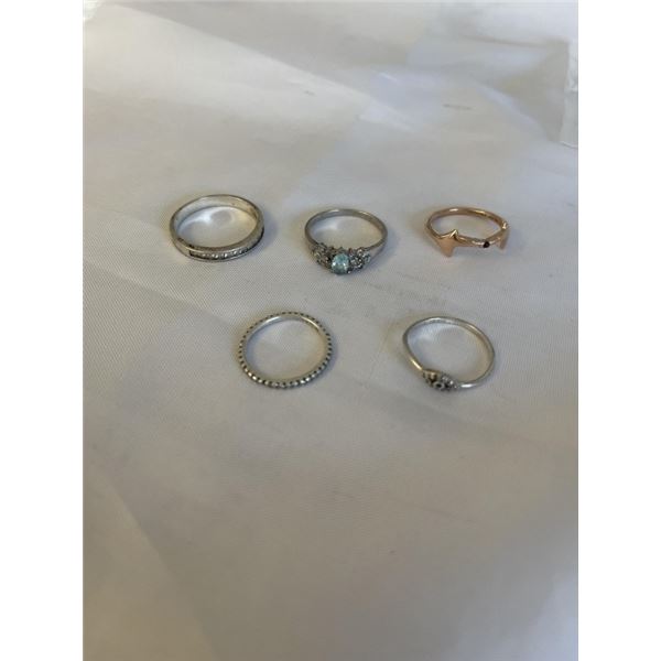 5 STERLING SILVER 925 RINGS